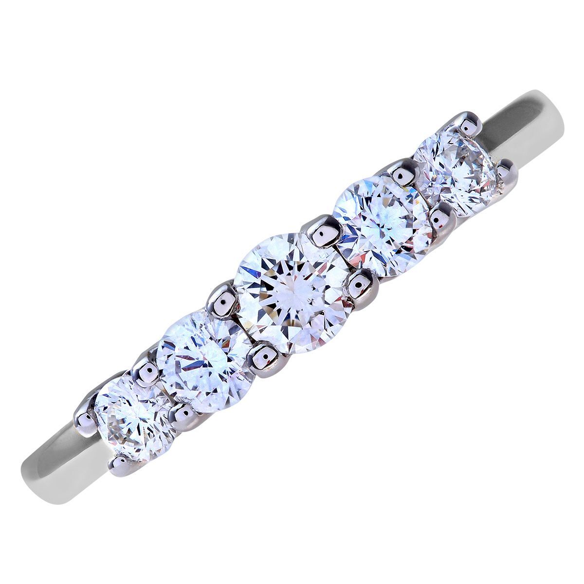 Platinum  Diamond 5 Stone Eternity Ring 3mm 0.50CT I-J/I1 - PR0AXL7899PTJPK