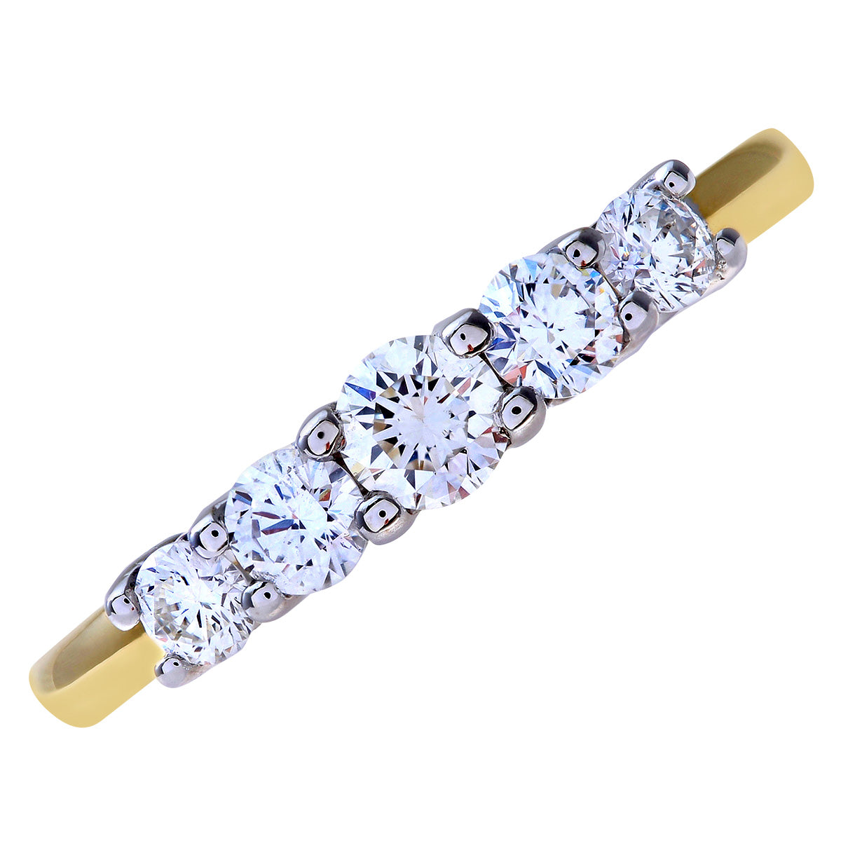 18ct Gold  Diamond 5 Stone Eternity Ring 3mm 0.50CT I-J/I1 - PR0AXL7899Y18JPK