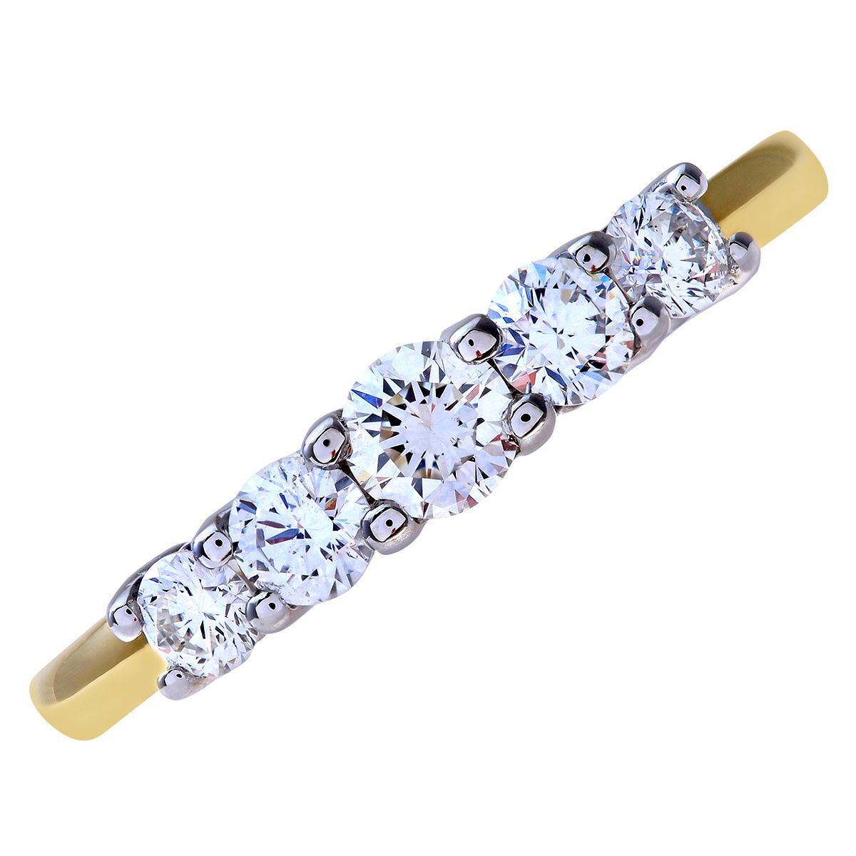 18ct Gold  Diamond 5 Stone Eternity Ring 3mm 0.50CT I-J/I1 - PR0AXL7899Y18JPK