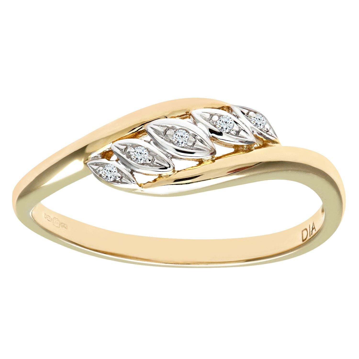 9ct Gold  Round 2pts Diamond Crossover Eternity Ring 2mm - PR0AXL8008Y