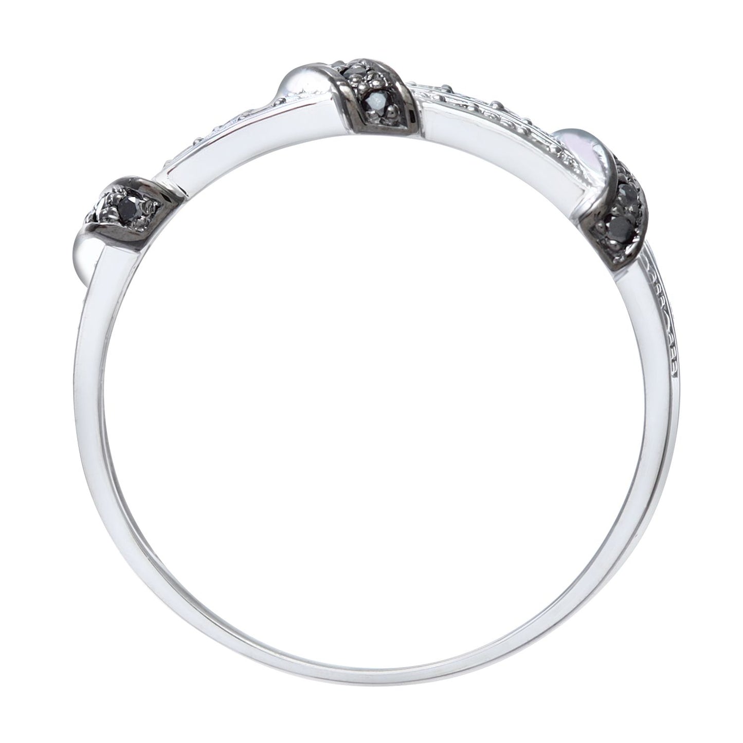 9ct White Gold  Diamond Black Diamond Split 2 Row Eternity Ring - PR0AXL8078WBlackDia