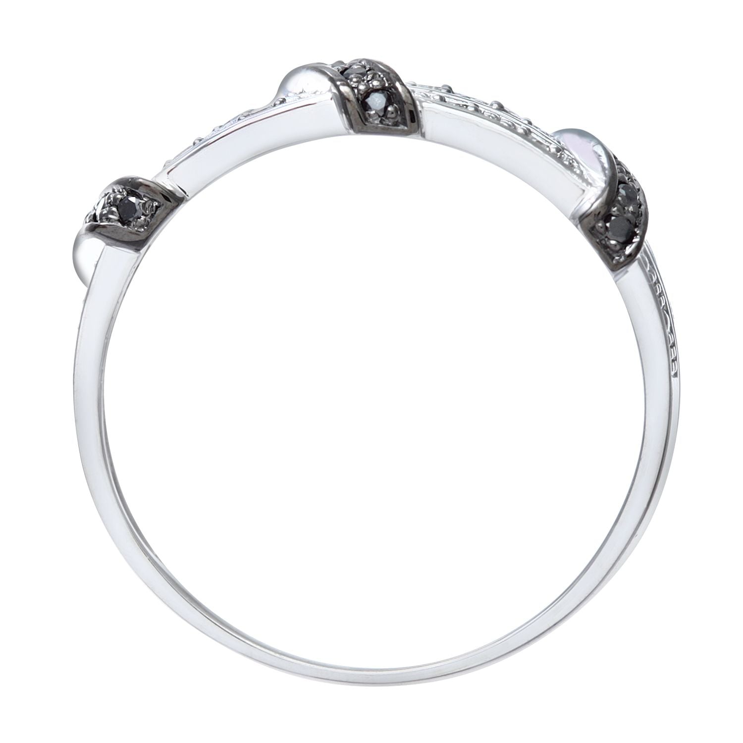 9ct White Gold  Diamond Black Diamond Split 2 Row Eternity Ring - PR0AXL8078WBlackDia