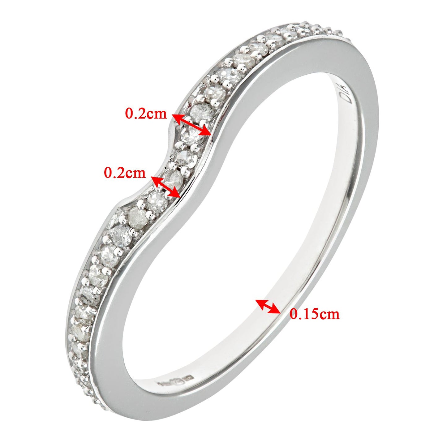9ct White Gold  Diamond Engagement-ring Accessory Eternity Ring - PR0AXL8484BW