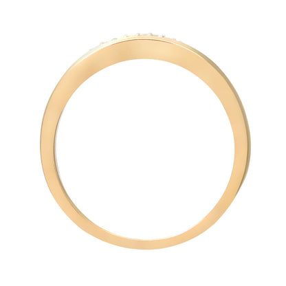 9ct Gold  Round 5pts Diamond 7 Stone Pave Panel Wedding Ring 2mm - PR0AXL8497BY