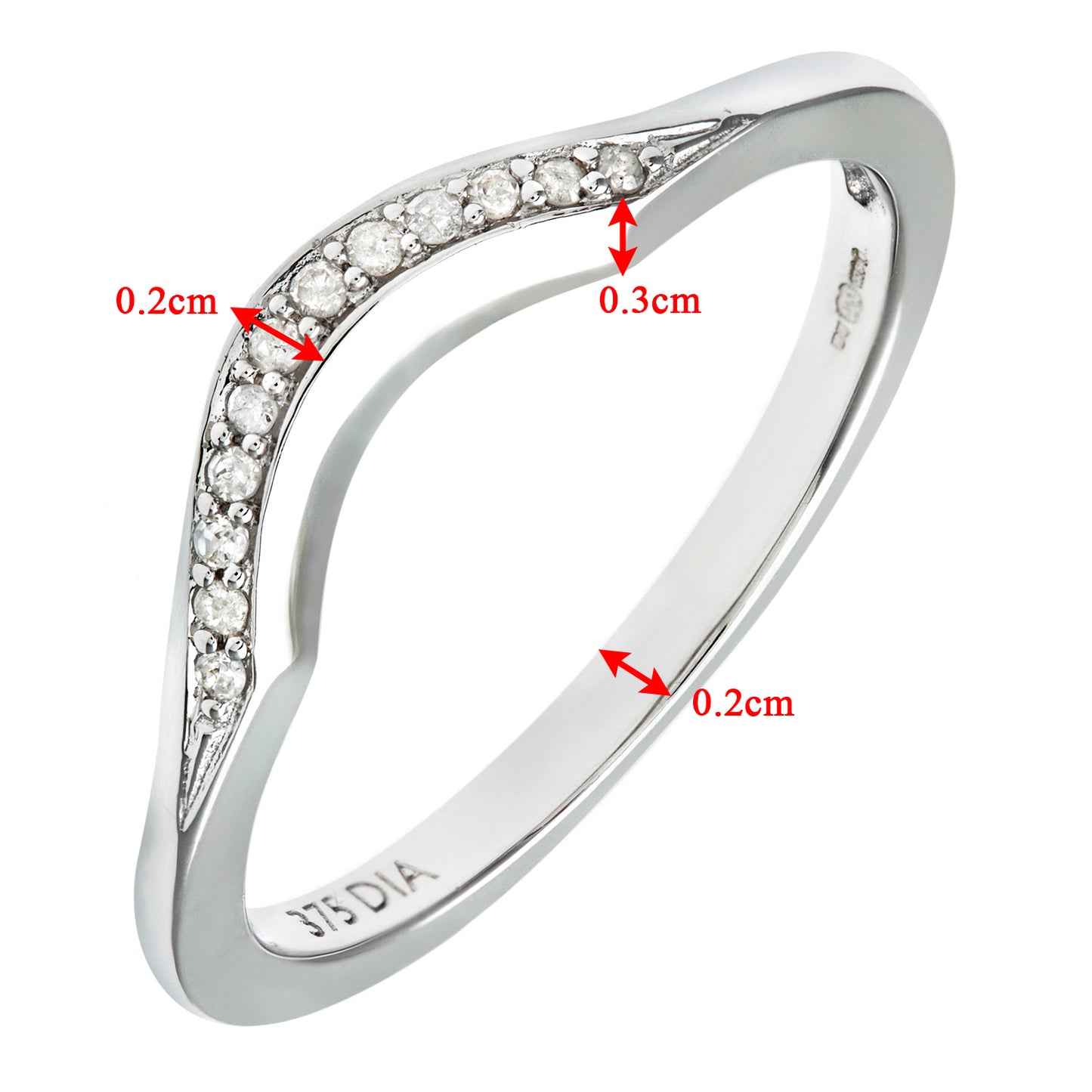 9ct White Gold  Diamond Engagement-ring Accessory Eternity Ring - PR0AXL8506BW