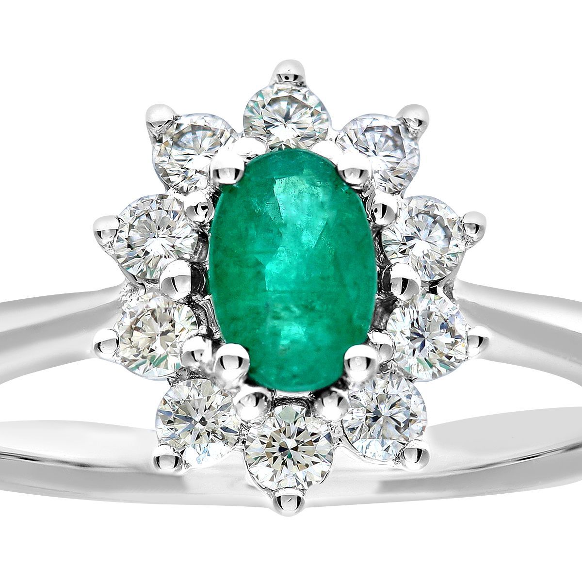 18ct White Gold  1/3ct Diamond Royal Oval Cluster Ring 11mm - PR0AXL8605W18EM