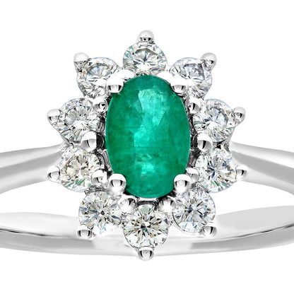 18ct White Gold  1/3ct Diamond Royal Oval Cluster Ring 11mm - PR0AXL8605W18EM