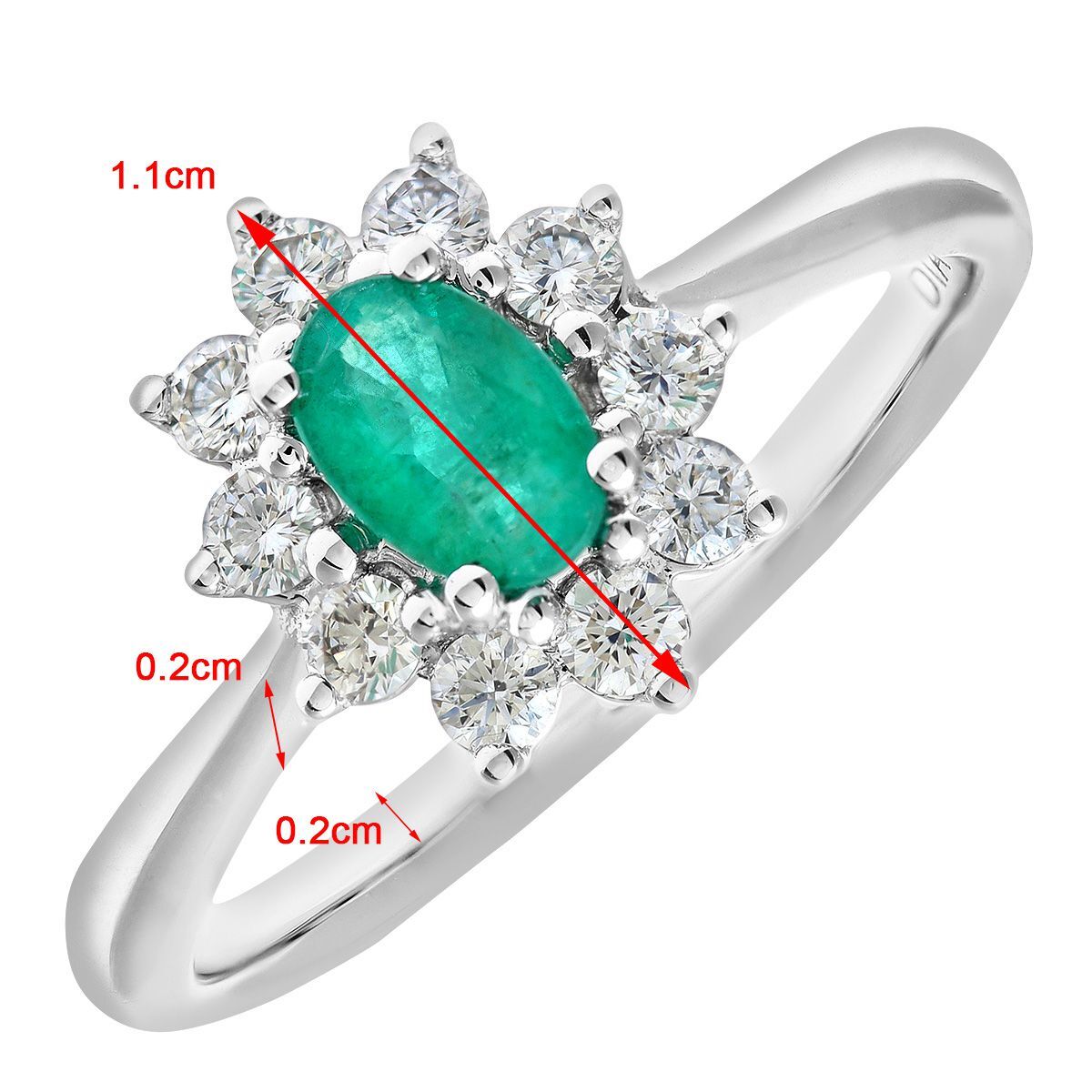 18ct White Gold  1/3ct Diamond Royal Oval Cluster Ring 11mm - PR0AXL8605W18EM