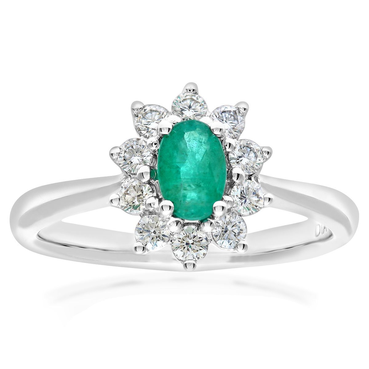 18ct White Gold  1/3ct Diamond Royal Oval Cluster Ring 11mm - PR0AXL8605W18EM