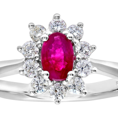 18ct White Gold  1/3ct Diamond Royal Oval Cluster Ring 11mm - PR0AXL8605W18RU