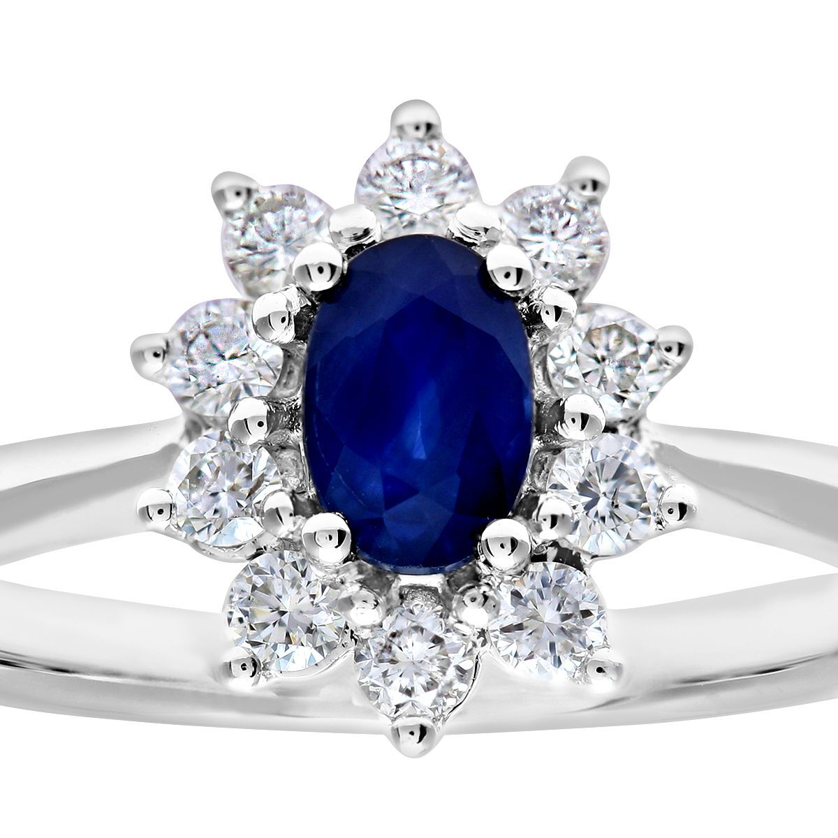 18ct White Gold  1/3ct Diamond Royal Oval Cluster Ring 11mm - PR0AXL8605W18SA