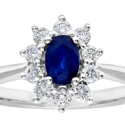 18ct White Gold  1/3ct Diamond Royal Oval Cluster Ring 11mm - PR0AXL8605W18SA