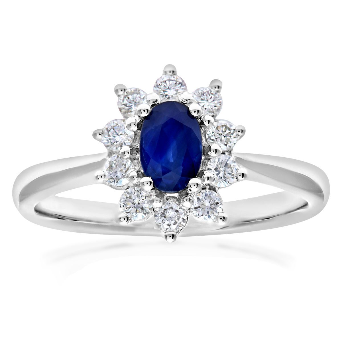 18ct White Gold  1/3ct Diamond Royal Oval Cluster Ring 11mm - PR0AXL8605W18SA