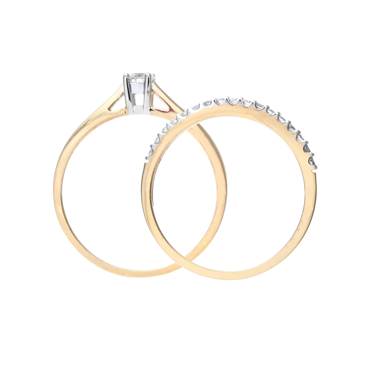 9ct Gold  Diamond 2-piece Solitaire Eternity Bridal Set Ring - PR0AXL8622Y