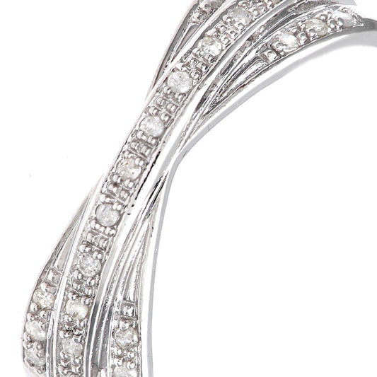 9ct White Gold  Round 10pts Diamond Crossover Eternity Ring 2mm - PR0AXL8634W