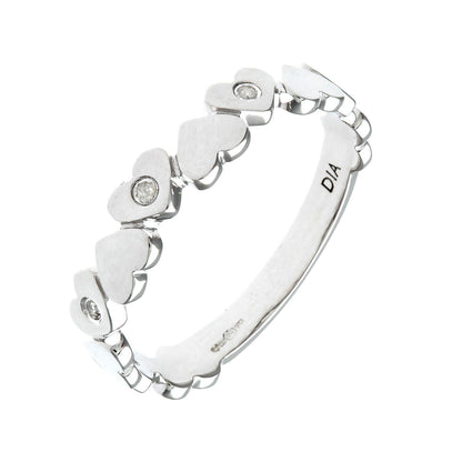 9ct White Gold  Round 3pts Diamond Heart Wedding Dress Ring - PR0AXL8735W