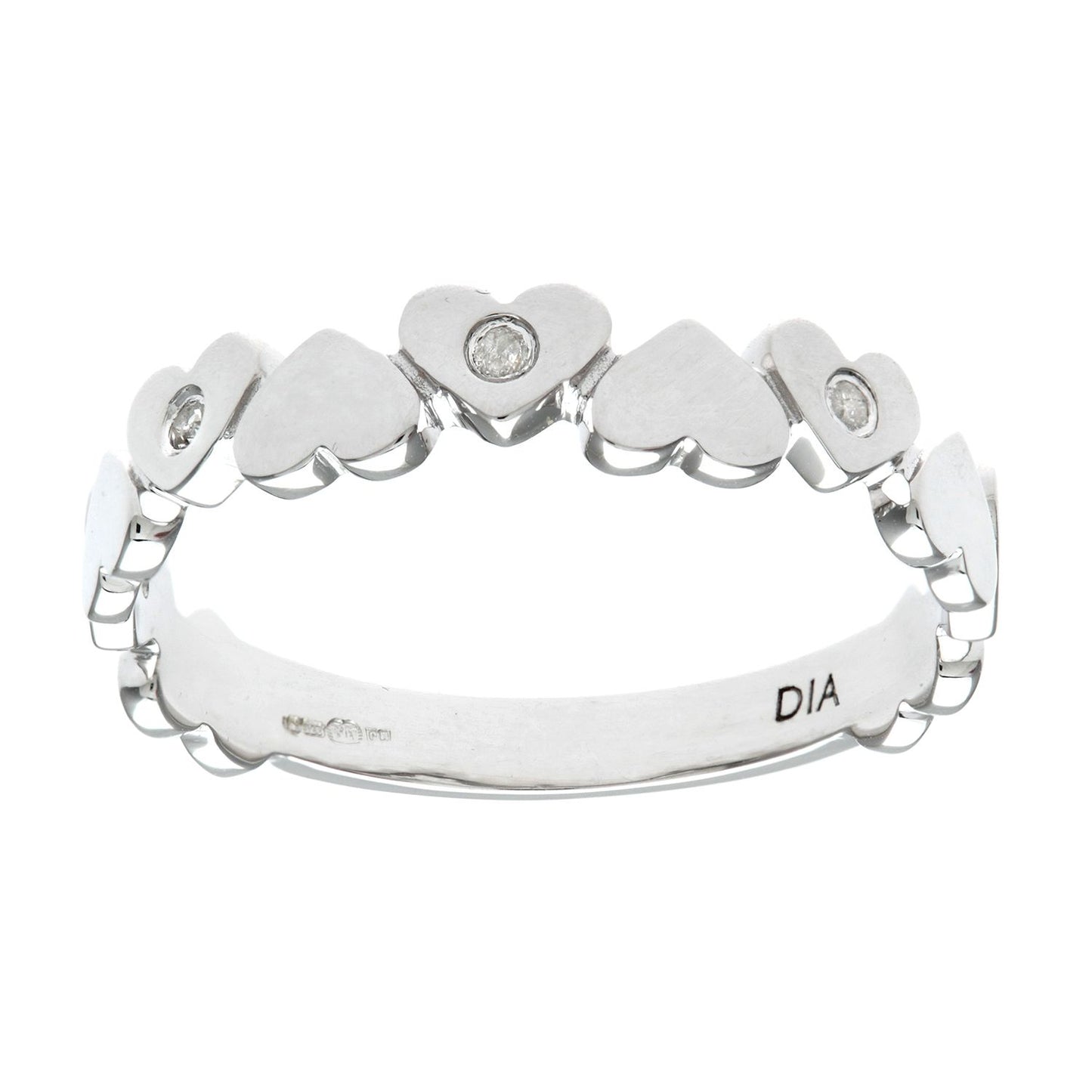 9ct White Gold  Round 3pts Diamond Heart Wedding Dress Ring - PR0AXL8735W