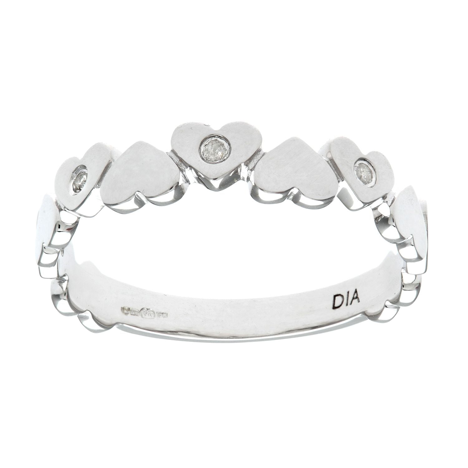 9ct White Gold  Round 3pts Diamond Heart Wedding Dress Ring - PR0AXL8735W