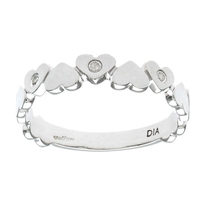 9ct White Gold  Round 3pts Diamond Heart Wedding Dress Ring - PR0AXL8735W