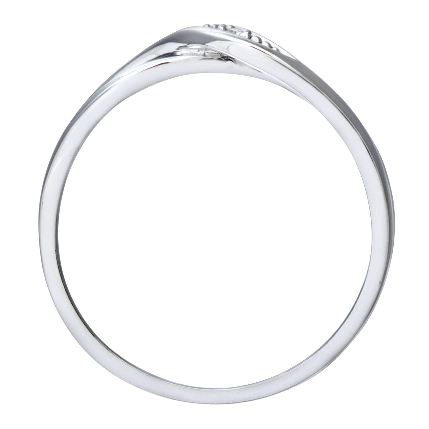 9ct White Gold  Round 2pts Diamond Crossover Dress Ring - PR0AXL8741W