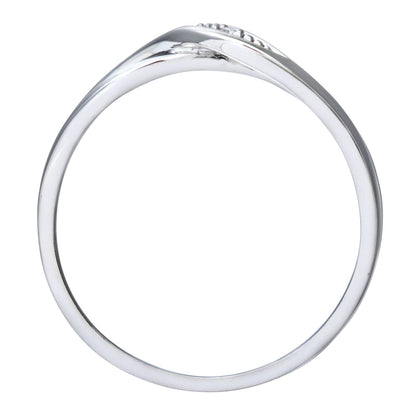 9ct White Gold  Round 2pts Diamond Crossover Dress Ring - PR0AXL8741W