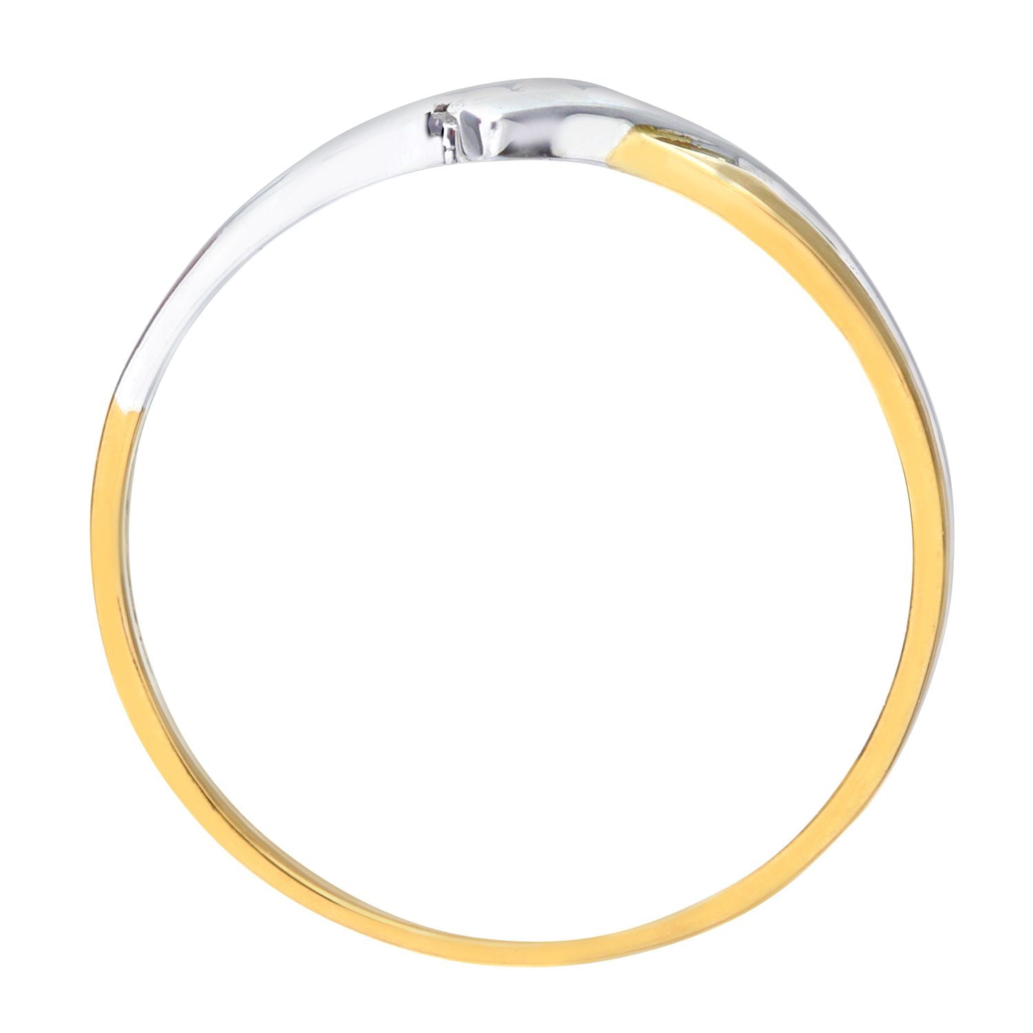 9ct White & Yellow Gold  6pts Diamond Split Wavy Trilogy Ring 4mm - PR0AXL8897YW