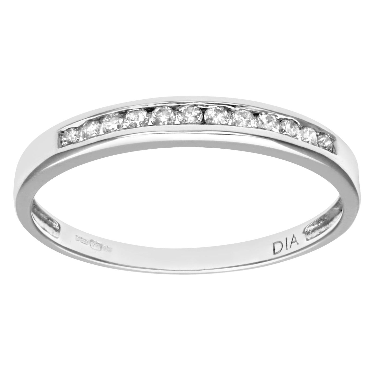 9ct White Gold  Diamond Channel Set 12 Stone Eternity Ring 1.5mm - PR0AXL8924W