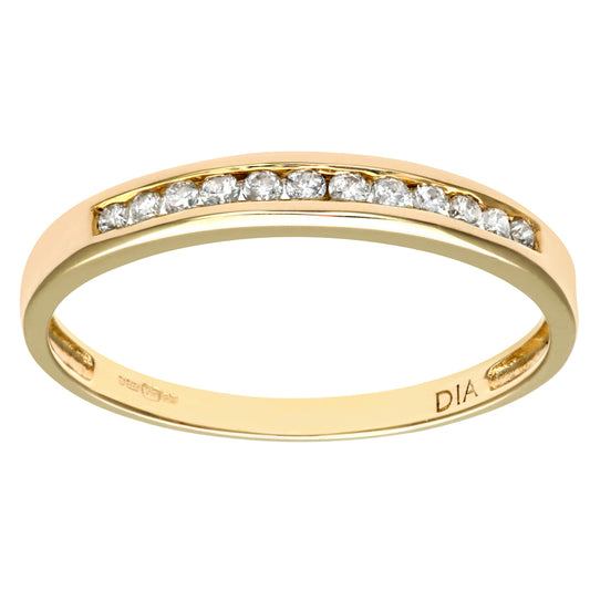 9ct Gold  12pts Diamond Channel Set 12 Stone Eternity Ring 1.5mm - PR0AXL8924Y