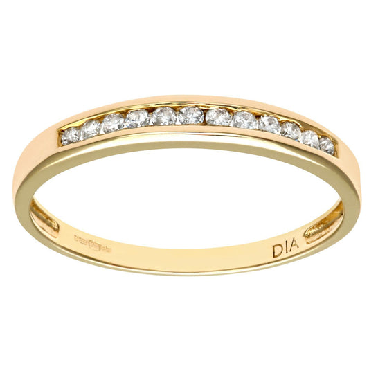 9ct Gold  12pts Diamond Channel Set 12 Stone Eternity Ring 1.5mm - PR0AXL8924Y