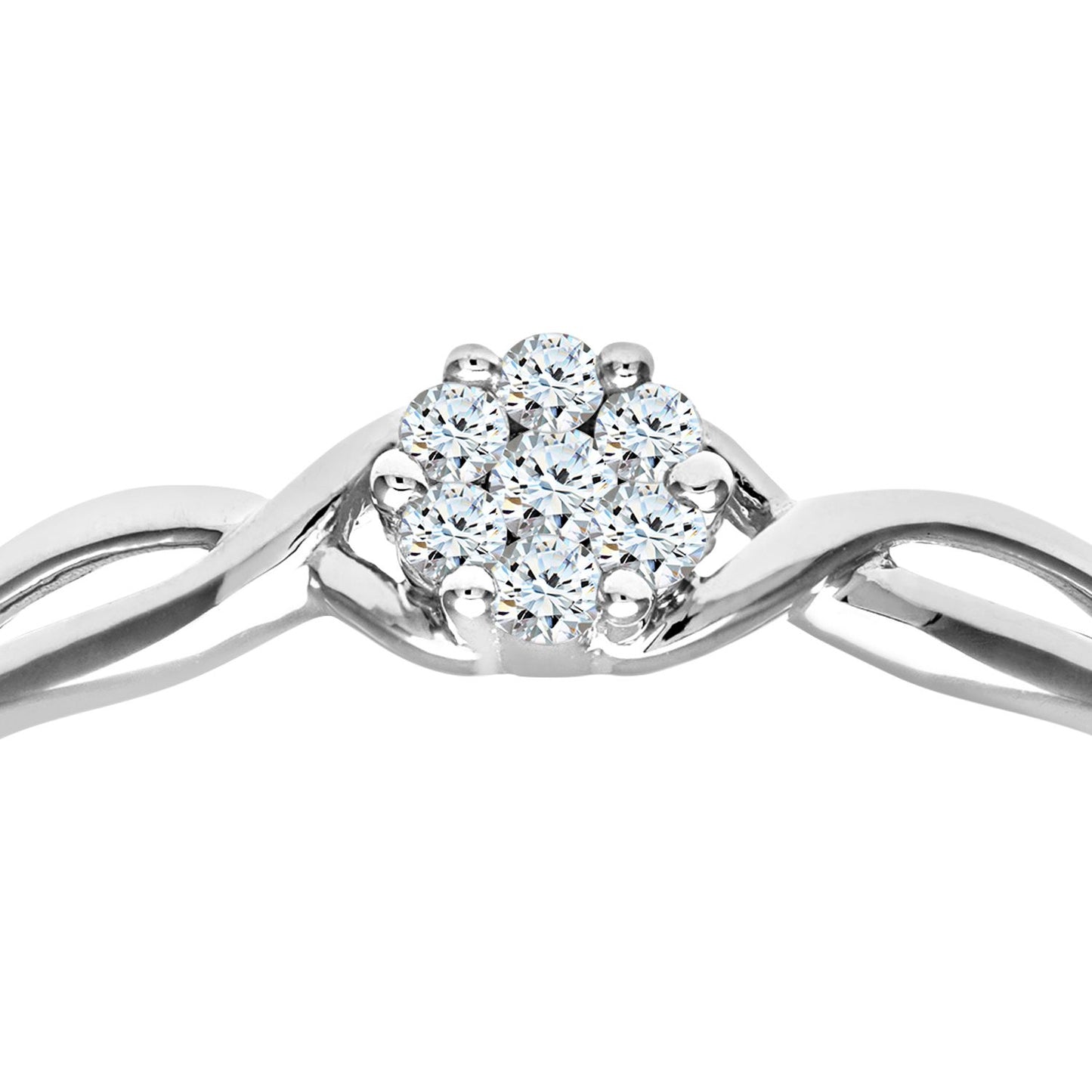 9ct White Gold  Round 10pts Diamond Infinity Engagement Ring - PR0AXL9121W