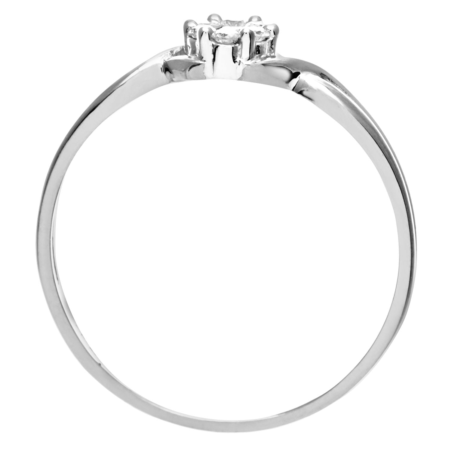 9ct White Gold  Round 10pts Diamond Infinity Engagement Ring - PR0AXL9121W