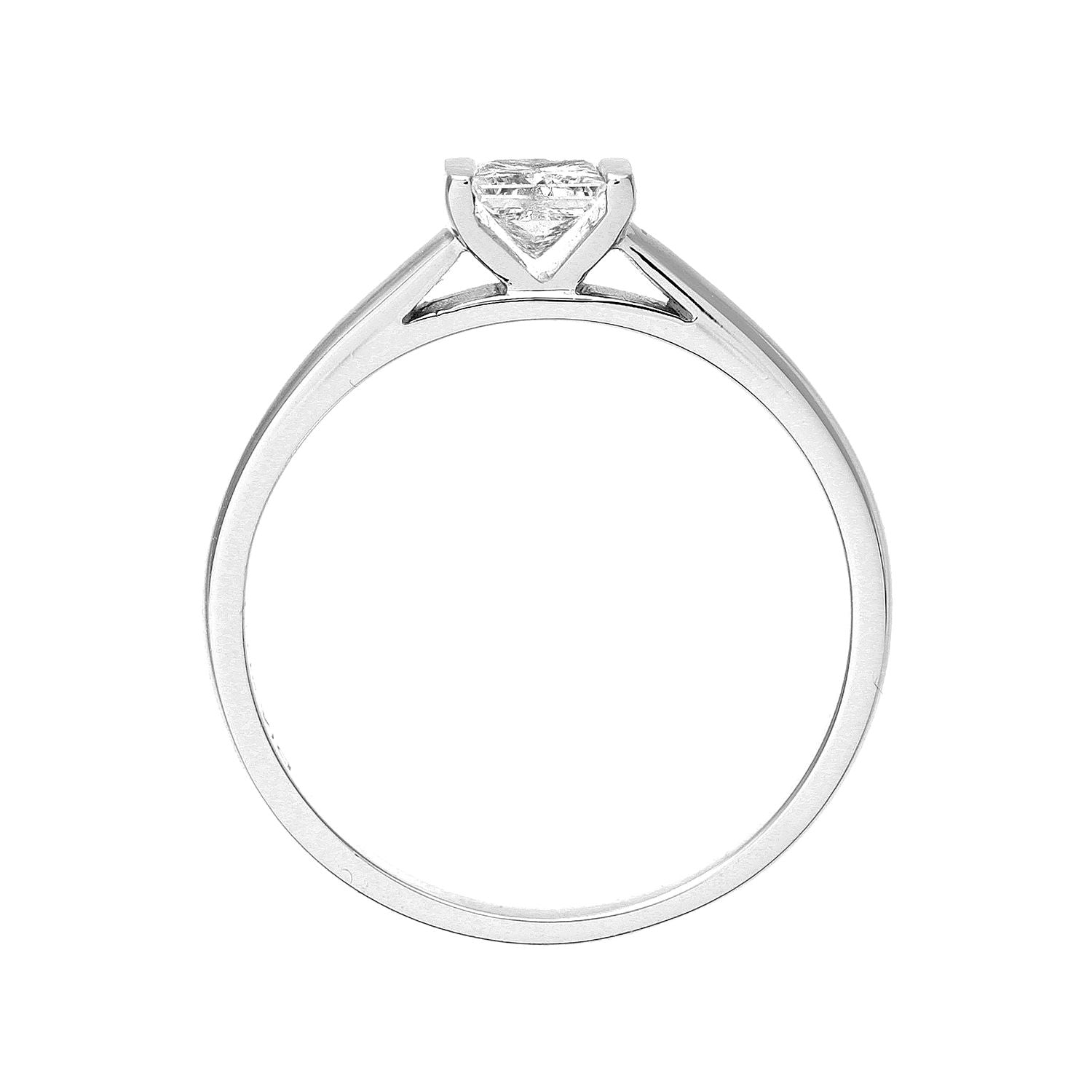 18ct White Gold  Princess 1/3ct Diamond Channel Bar Solitaire Ring - PR0AXL915118KW