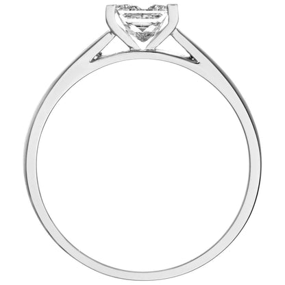 18ct White Gold  Princess 1/2ct Diamond Channel Bar Solitaire Ring - PR0AXL915218KW