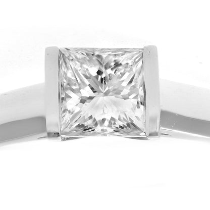 18ct White Gold  Princess 1ct Diamond Channel Bar Solitaire Ring - PR0AXL915418KW