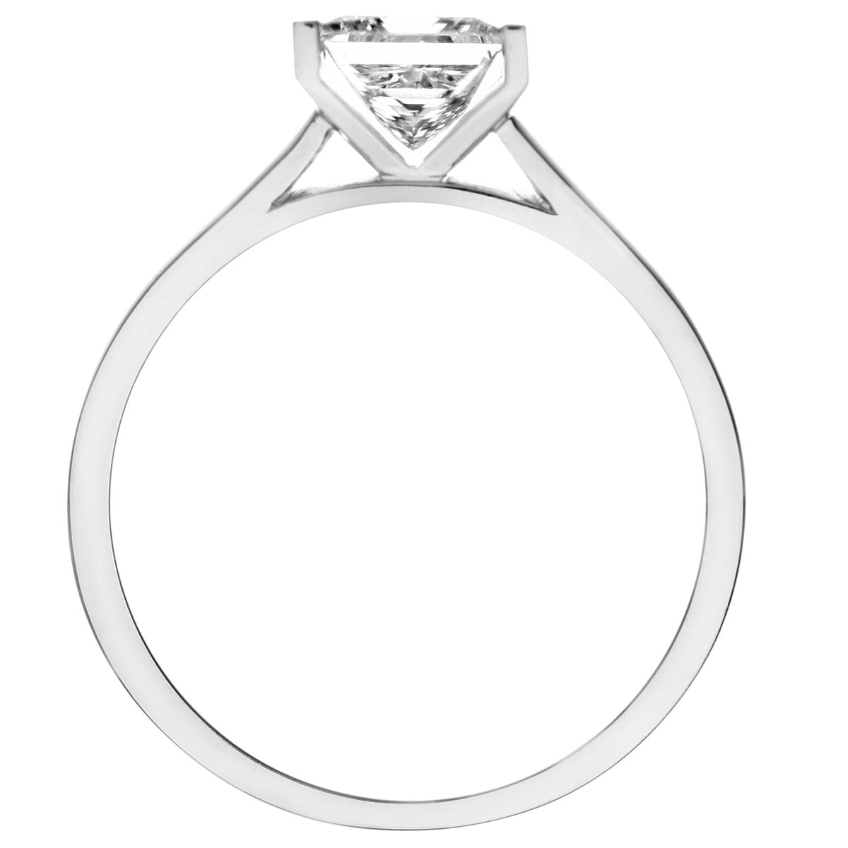 18ct White Gold  Princess 1ct Diamond Channel Bar Solitaire Ring - PR0AXL915418KW