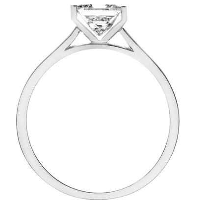 18ct White Gold  Princess 1ct Diamond Channel Bar Solitaire Ring - PR0AXL915418KW