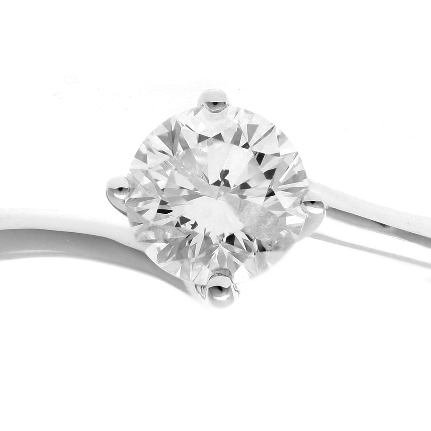 18ct White Gold  1/2ct Diamond Rotated 4 Claw Solitaire Ring - PR0AXL915618KW