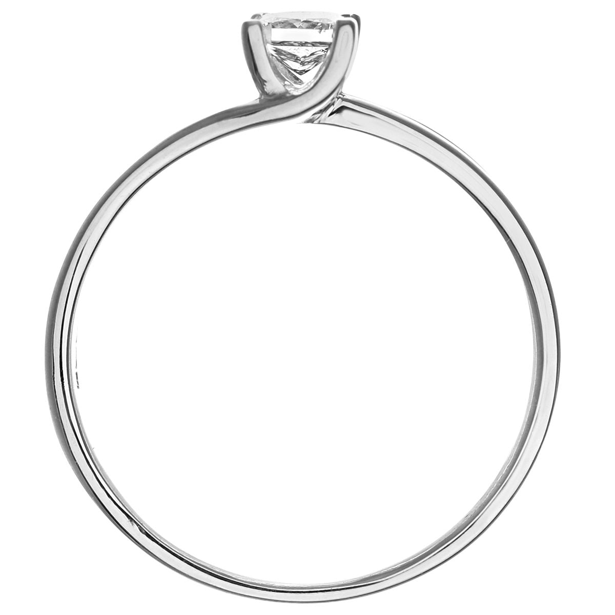 18ct White Gold  Princess 1/4ct Diamond L-Shape Solitaire Ring - PR0AXL915718KW