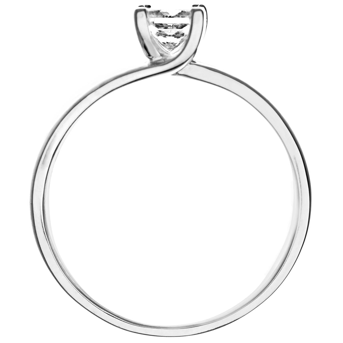 18ct White Gold  Princess 1/2ct Diamond L-Shape Solitaire Ring - PR0AXL915818KW