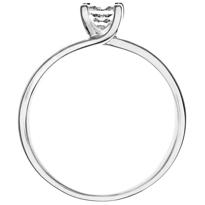 18ct White Gold  Princess 1/2ct Diamond L-Shape Solitaire Ring - PR0AXL915818KW