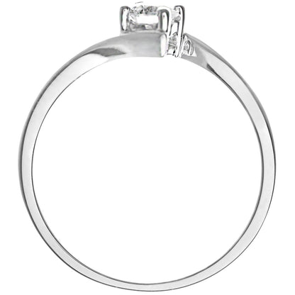 18ct White Gold  1/4ct Diamond Crossover Solitaire Engagement Ring - PR0AXL915918KW