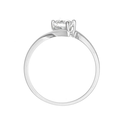 18ct White Gold  1/2ct Diamond Crossover Solitaire Engagement Ring - PR0AXL916018KW