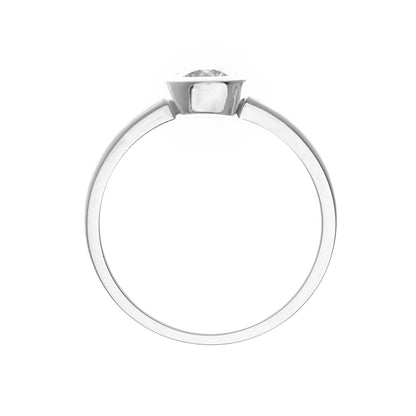 18ct White Gold  1/2ct Diamond Donut Bezel Solitaire Ring - PR0AXL916318KW