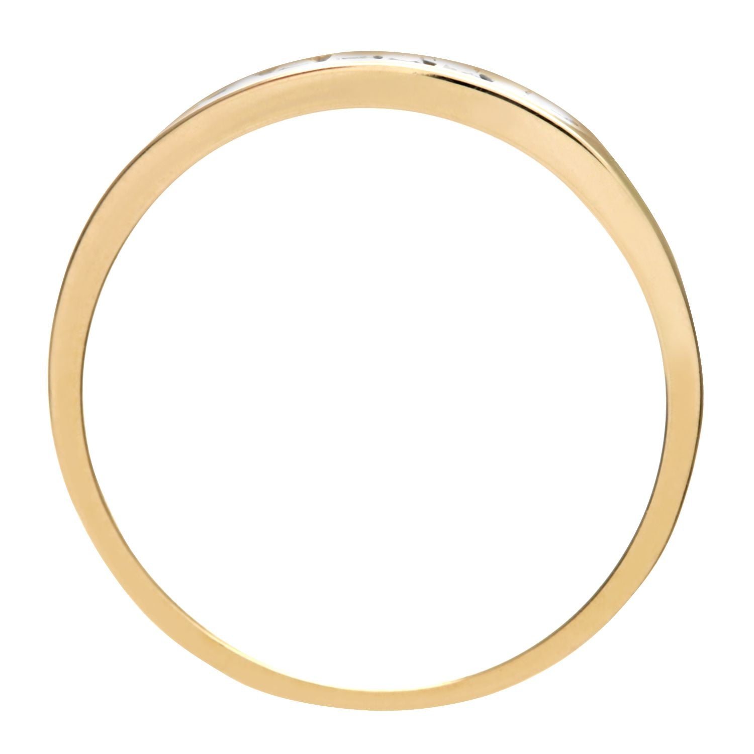 9ct Gold  14pts Diamond Channel Set 9 Stone Half Eternity Ring 2mm - PR0AXL9286Y