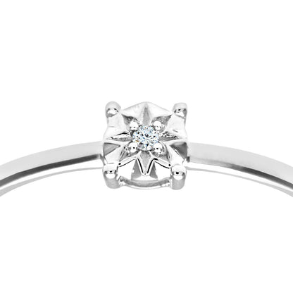 9ct White Gold  1pts Diamond Illusion Star Solitaire Ring 5mm - PR0AXL9510W