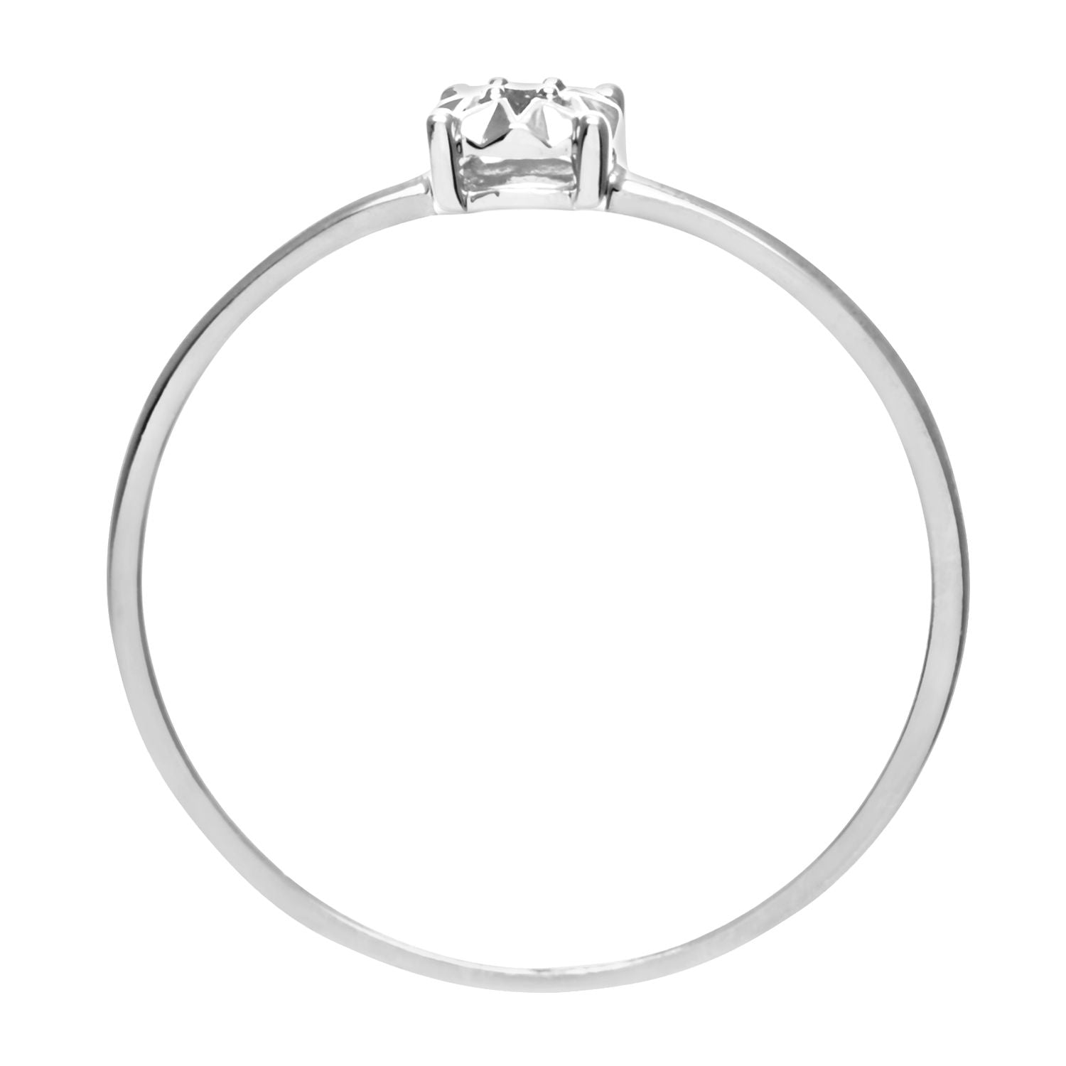 9ct White Gold  1pts Diamond Illusion Star Solitaire Ring 5mm - PR0AXL9510W