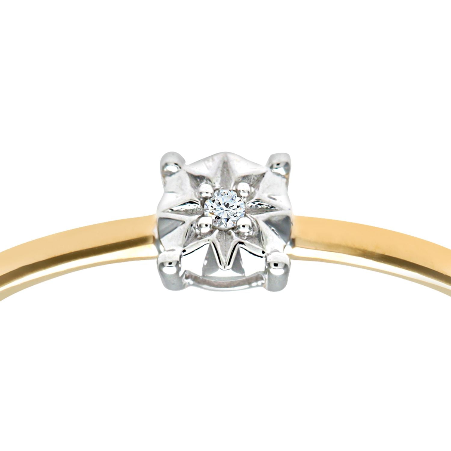 9ct Gold  1pts Diamond Illusion Star Solitaire Engagement Ring 5mm - PR0AXL9510Y