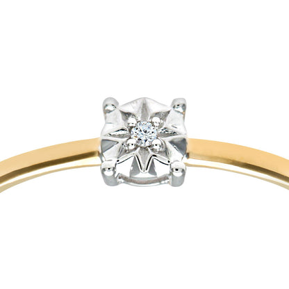 9ct Gold  1pts Diamond Illusion Star Solitaire Engagement Ring 5mm - PR0AXL9510Y