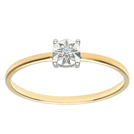 9ct Gold  1pts Diamond Illusion Star Solitaire Engagement Ring 5mm - PR0AXL9510Y