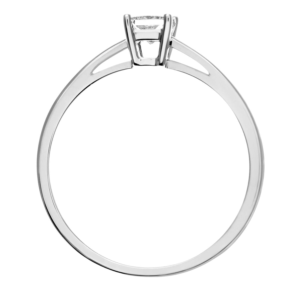 18ct White Gold  Princess 1/4ct Diamond 4 Claw Solitaire Ring 4mm - PR0AXL9543W18JSI